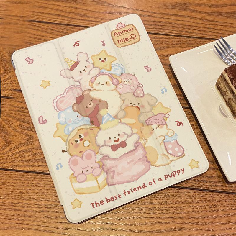 Für Hülle iPad Air5 10.9 Neues, hochwertiges süßes Welpenmuster, dreifach gefaltete iPad-Hülle pro11 pro12.9 2022 2020 2018 mini6/5/4 mit Stifthalter