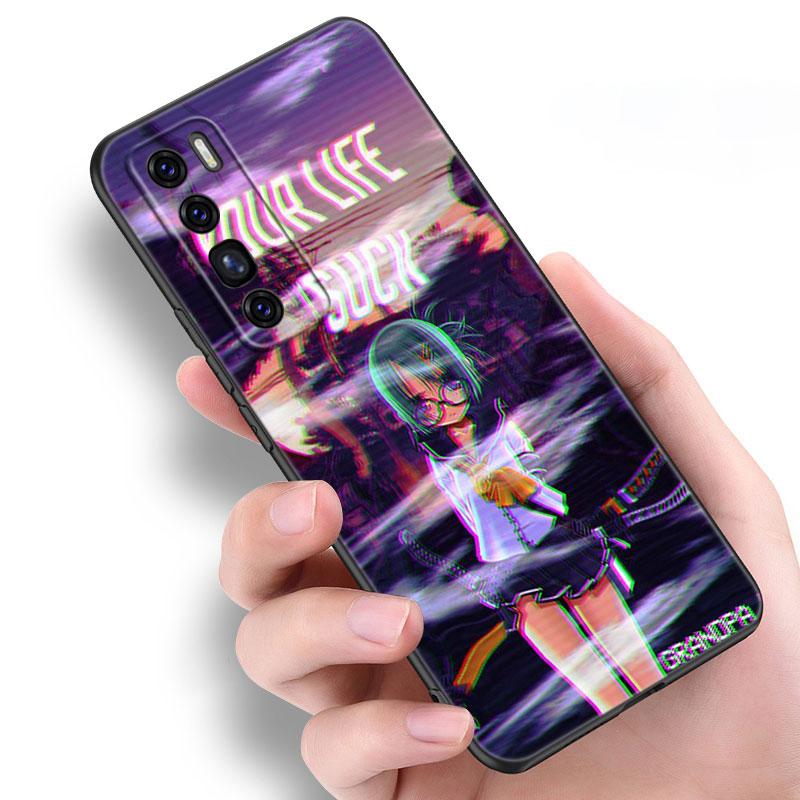 Vaporwave Glitch Anime Soft Case For Huawei NOVA 8 9 Pro 8i 7i 7SE Y60 5T Mate 40 30 20 10 Lite Honor 50 30 Premium Pro Plus 30S