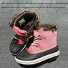 Pink Fur Collar Girls' Mid-Calf Snow Boots - Warm, Anti-Slip, Winter Protection