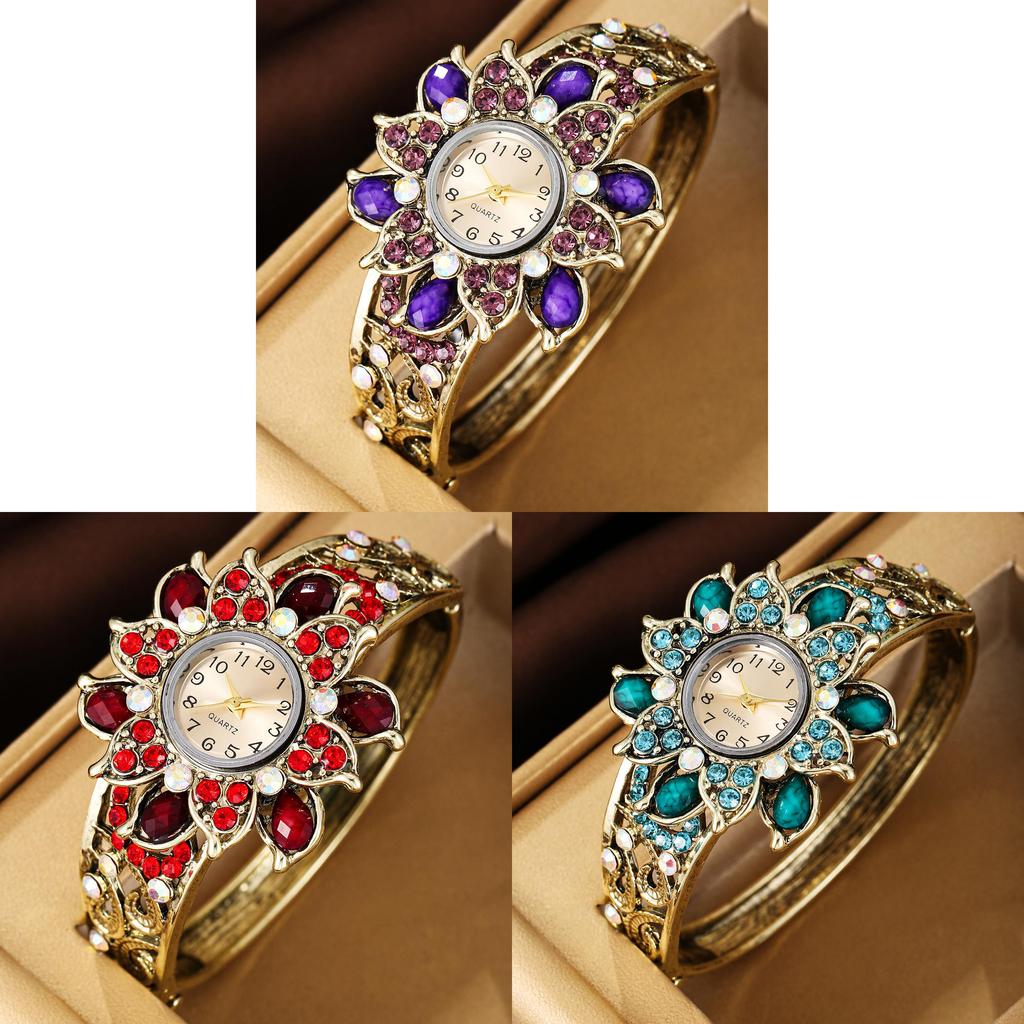 Fashion Quartz Watch For Women With Diamond Inlay And Alloy Bracelet