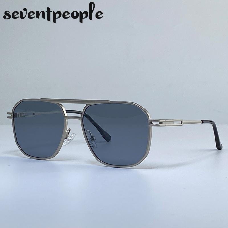 Vintage Steampunk Square Sunglasses Women  Luxury Brand Classic Gold Double Beam Sunglass Retro Driving Shades For Ladies