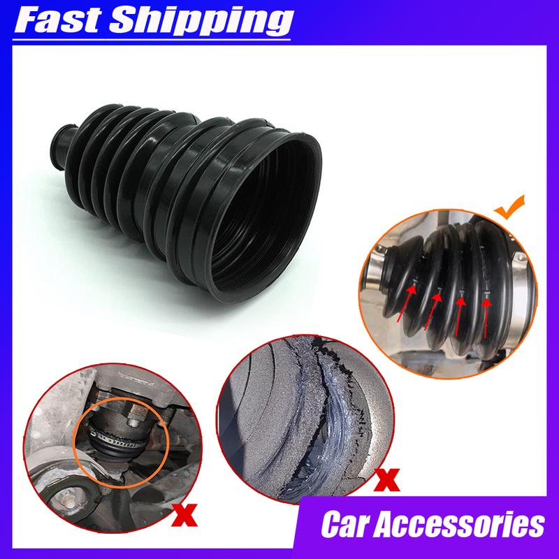 2pcs Universal Car Constant-velocity Dust Cover Car Engines CV Protect Cover Car Ball Cage Dust Cover Black Auto Accessories