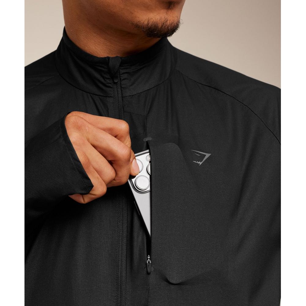 Gymshark Running Elite Lightweight Windbreaker Black A2c5y Bb2j