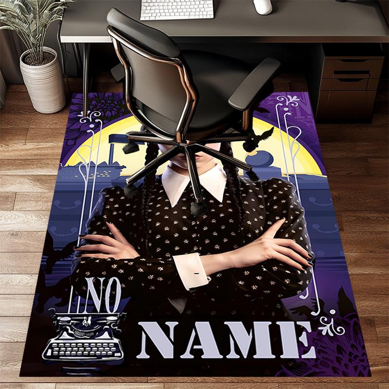 Custom Addams Family Wednesday Mat Personalized Name, Polyester Washable Indoor Entryway Rug, Gift for Christmas, Easter, Thanksgiving Day