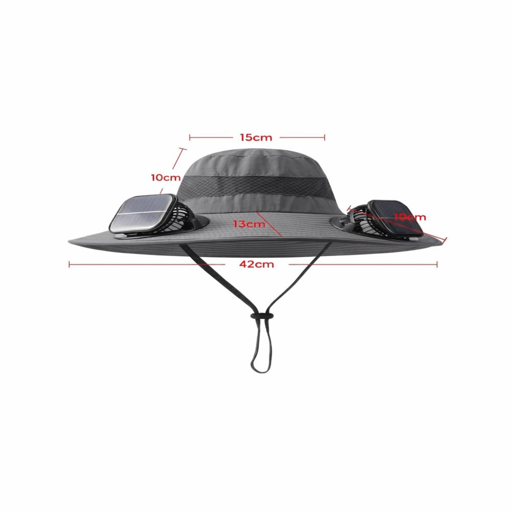UPF50 Solar Fan Hat Anti-UV Fan Wide Brim Hat Dual Power Fan Fisherman Hat Fishing