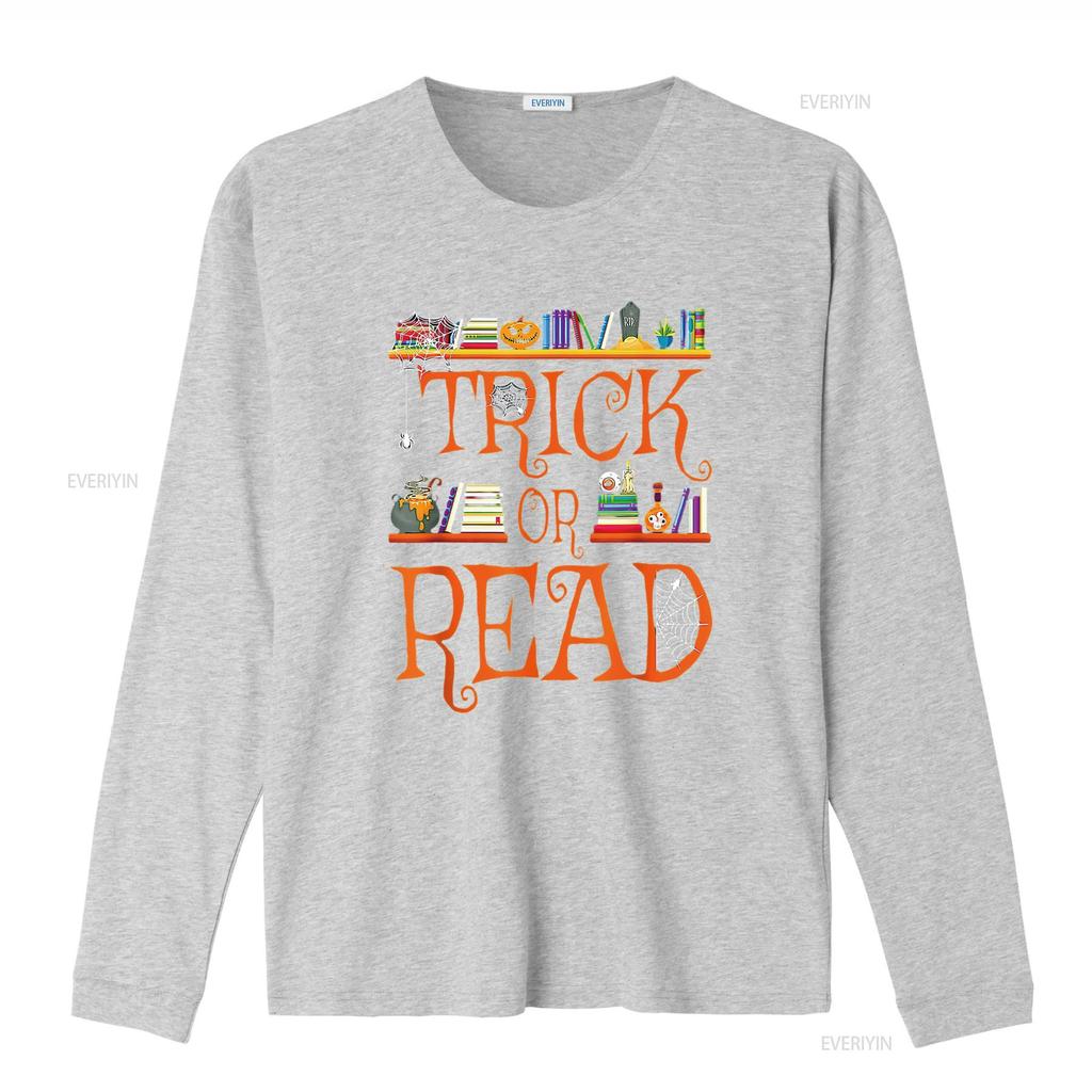 Halloween Book Lovers Librarian Trick or Read Library Event T Shirt vintage Washed Top For Everyday Wear Stretched graphic
