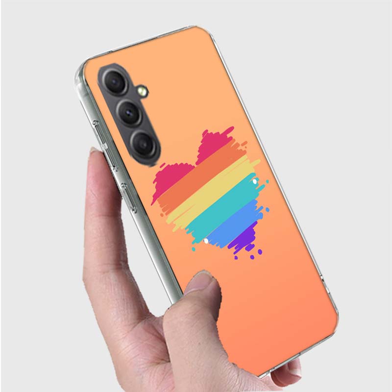 Rainbow Gradient Love Phone Case for Samsung A16 A26 A36 A56 A17 A37 A57 A07 A06 A02S A03 A04S A05S Galaxy Note 20 10 A50S A71 A