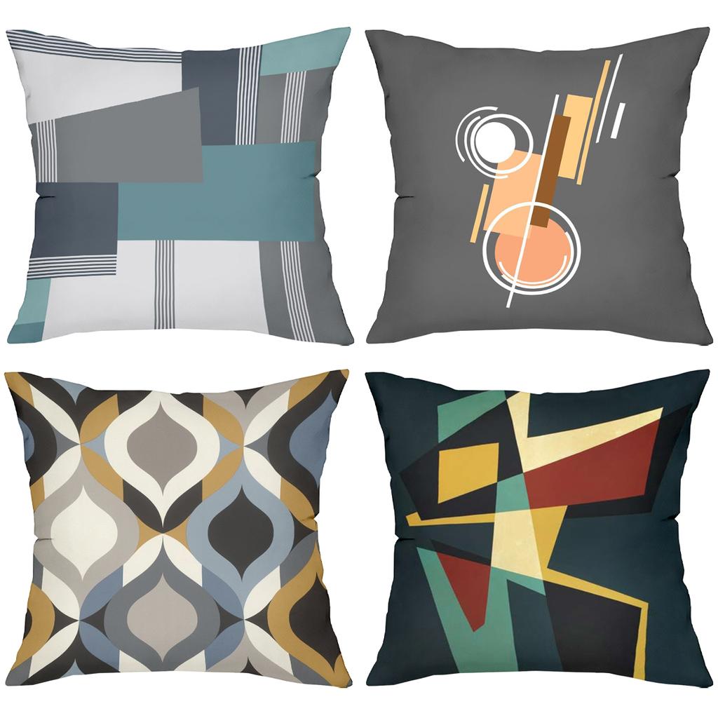 Modern Geometric Patterned Throw Pillows for Home Polyester pillowcase, sofa decorative cushion cov Headboard Pillow