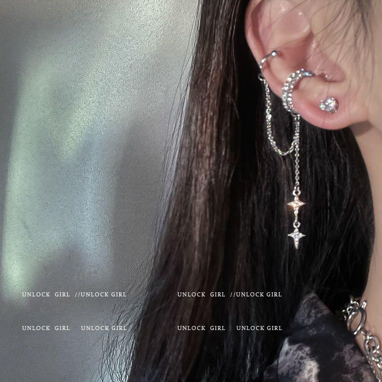 

Серьга-клипса в форме сердца с бриллиантами: Нишевый дизайн, элитный стиль для непроколотых ушей - модные женские серьги