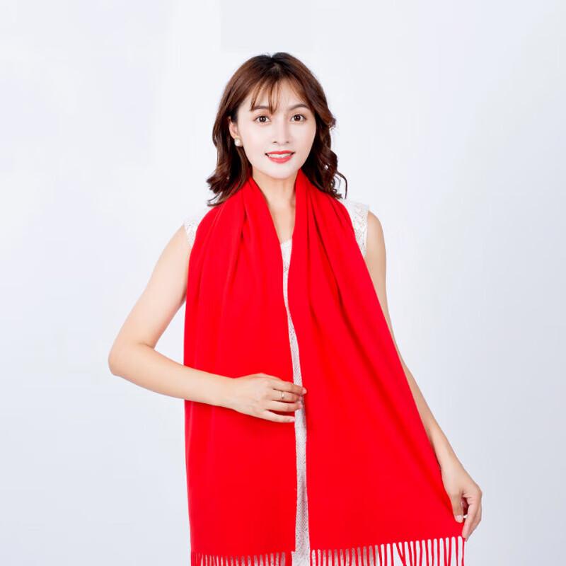 Chinese Red Double-Sided Velvet Scarf
