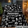 Custom Name Al-Ahly FC Crest Throws Blanket Flannel Blankets for Couch Bed Gifts for Men Women Picnic blanket Christmas fan gifts