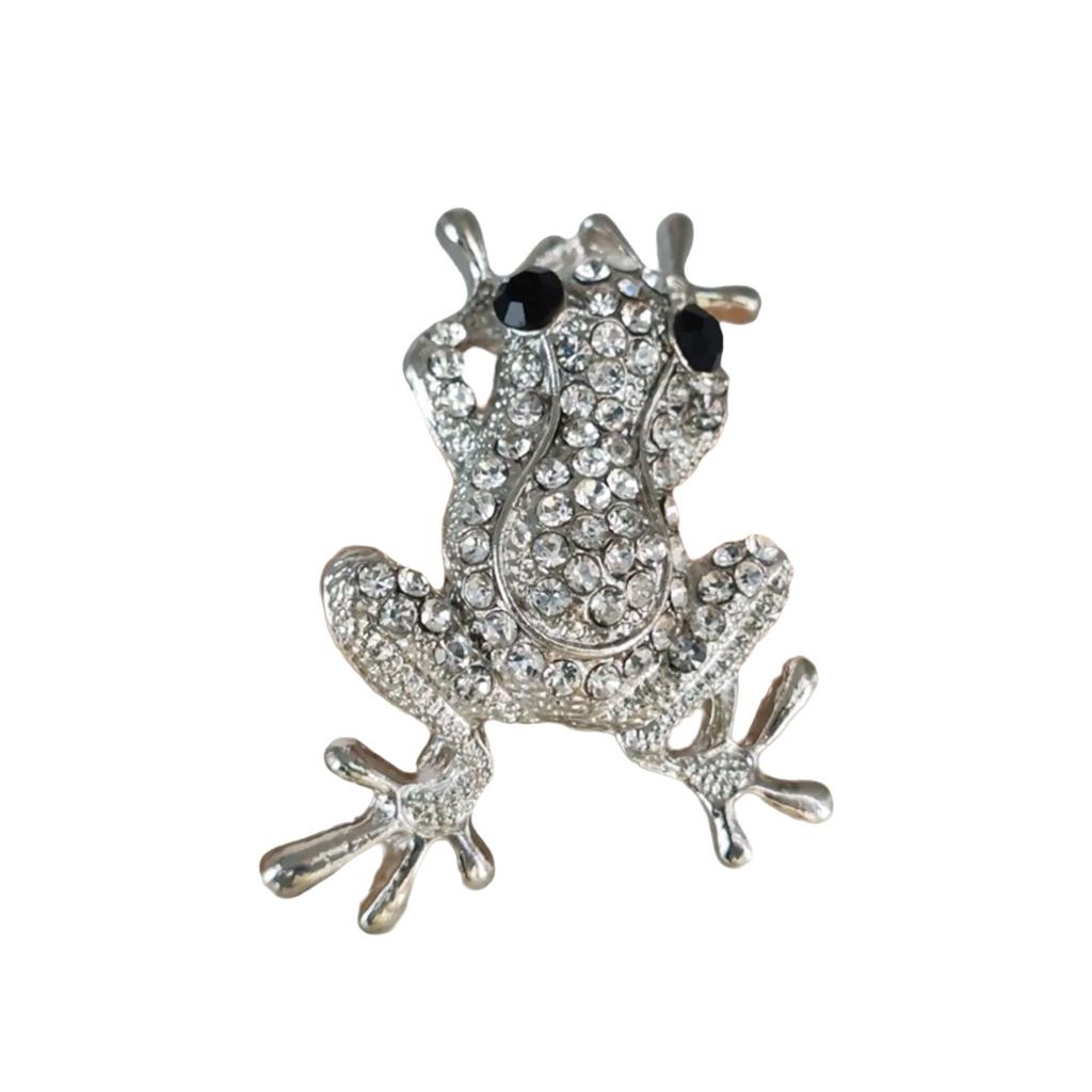 Sparkling Crystal Frogs Animal Brooch Elegant Rhinestones Decoration Jewelry Gift For Women Dress Coat Accessories
