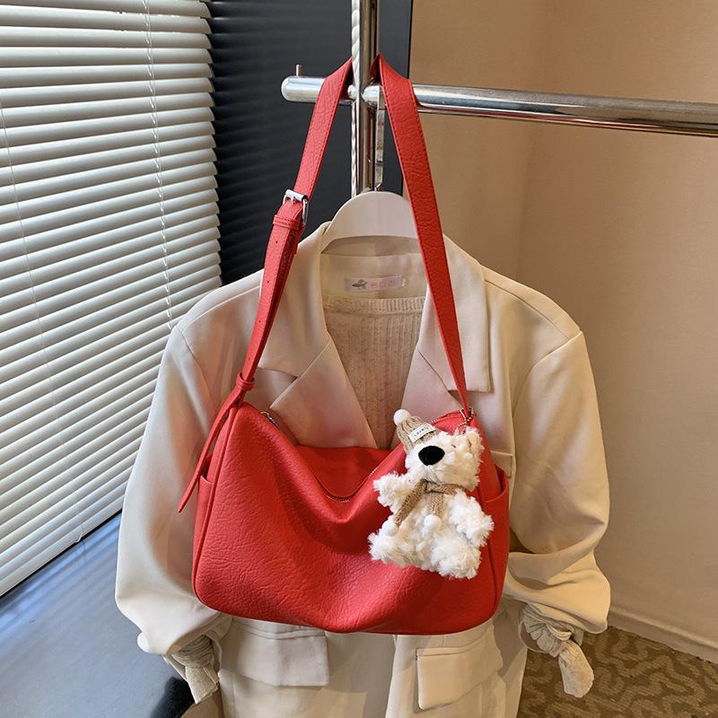 2025 retro bag simple solid color underarm bag women's casual fresh and fashionable shoulder bag women's bag foreign style small bag