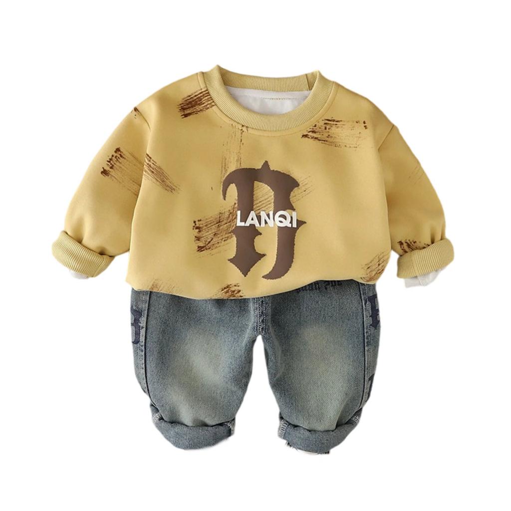 Kids Casual Long-Sleeve Set, Comfortable Daily Wear Outfits