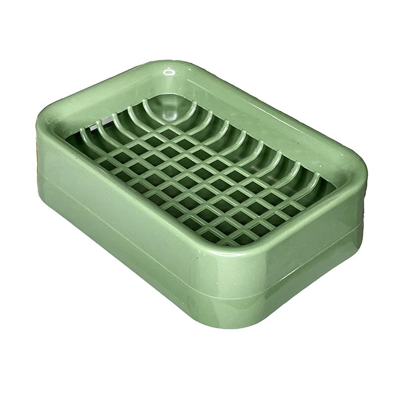 1Pcs Grid Soap Box Toilet Double -Layer Drain Soap Box, No Water Plastic Soap Box Portable Soap Shelf Bathroom Storage Box