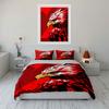 Fierce Red Eagle Design Bedding Duvet Cover Set Duvet Cover Pillowcases  (1*Duvet Cover 2*Pillowcases, Without Duvet Insert)