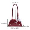 Korean  Shoulder Bag Sweet Lace Bow Underarm Bag Ladies Simple Solid Color Pu Leather Handbag For Women Gifts