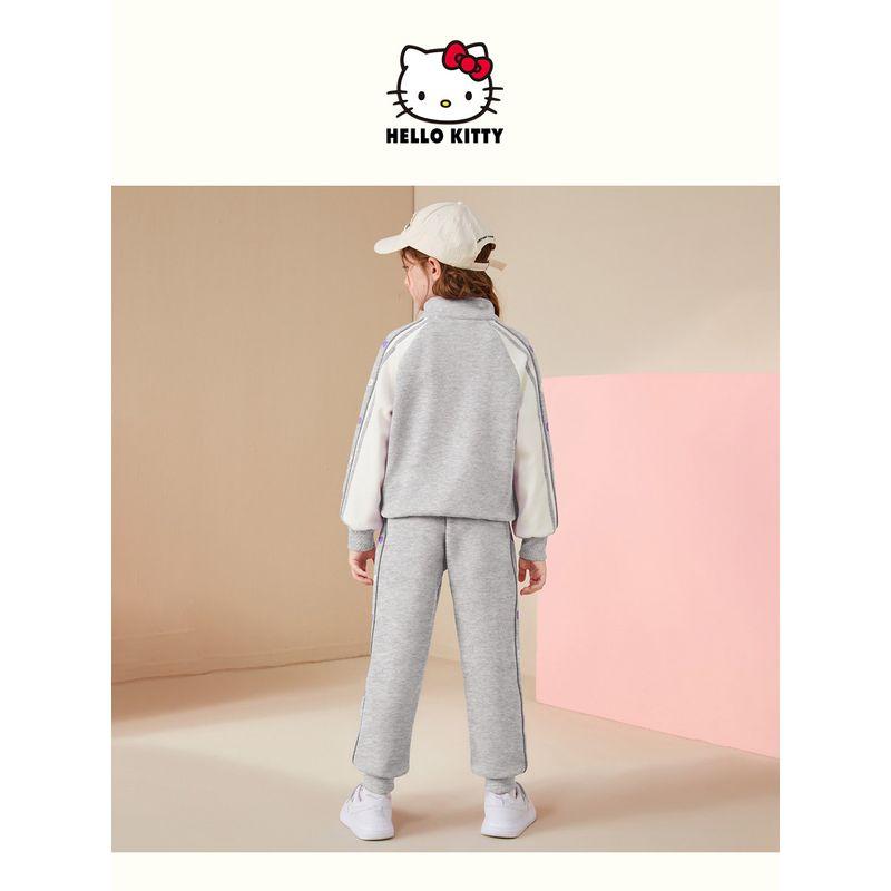 Hellokitty Girls' Sports Suit 2025 New Sports Casual Autumn Outfit for Older Children, Two-Piece Trendy Set for Autumn