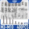 Metric M3 M4 M5 M6 M8 M10 Hex Bolts Nut Washers Assortment Kit Up To 400 Stainless Steel Wholesale Machine Screws Bolts Nuts Set