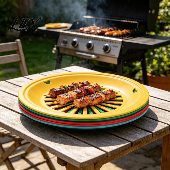 10 Inch Plate Stabilizers Plastic Paper Holders, with Snap Groove Design, Reusable Convenient Party Organizers Durable PP Plates, for Outdoor Cookouts
