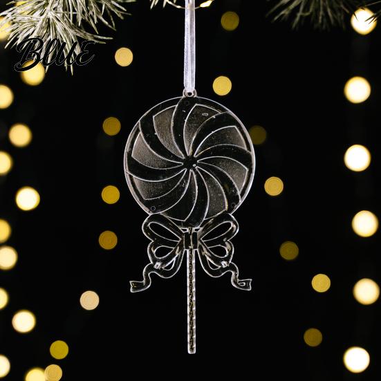 Indoor Seasonal Home Decor Faux Crystal Christmas Ornaments, Clear Acrylic Reindeer/Bell/Wreath/Wine Glass Winter Transparent Angel Shaped Charms