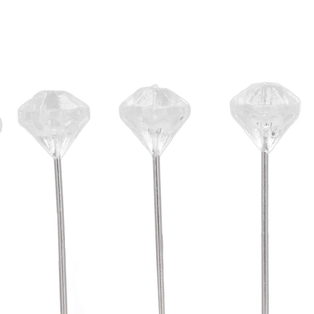 300Pcs Straight Shank Rhinestone Head Pins Clear Crystal Floral Wedding Pins Boutonniere Making