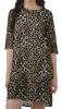 Moomaya Printed 3 4 Sleeve Winter Dresses For Women Scoop Neck Short Swing