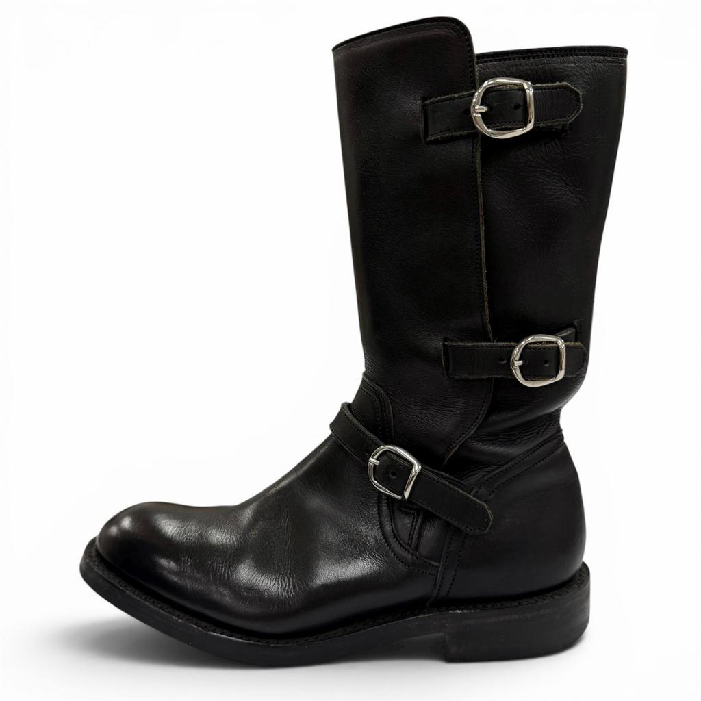 Very Good Tricker's short boots Engineer motorcycle boots black leather L7220 Used