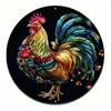 High Definition Metal Tin Sign Set Colorful Rooster Themed Round Wall Art Decor for Farmhouse Kitchen and Country Style Home Dec