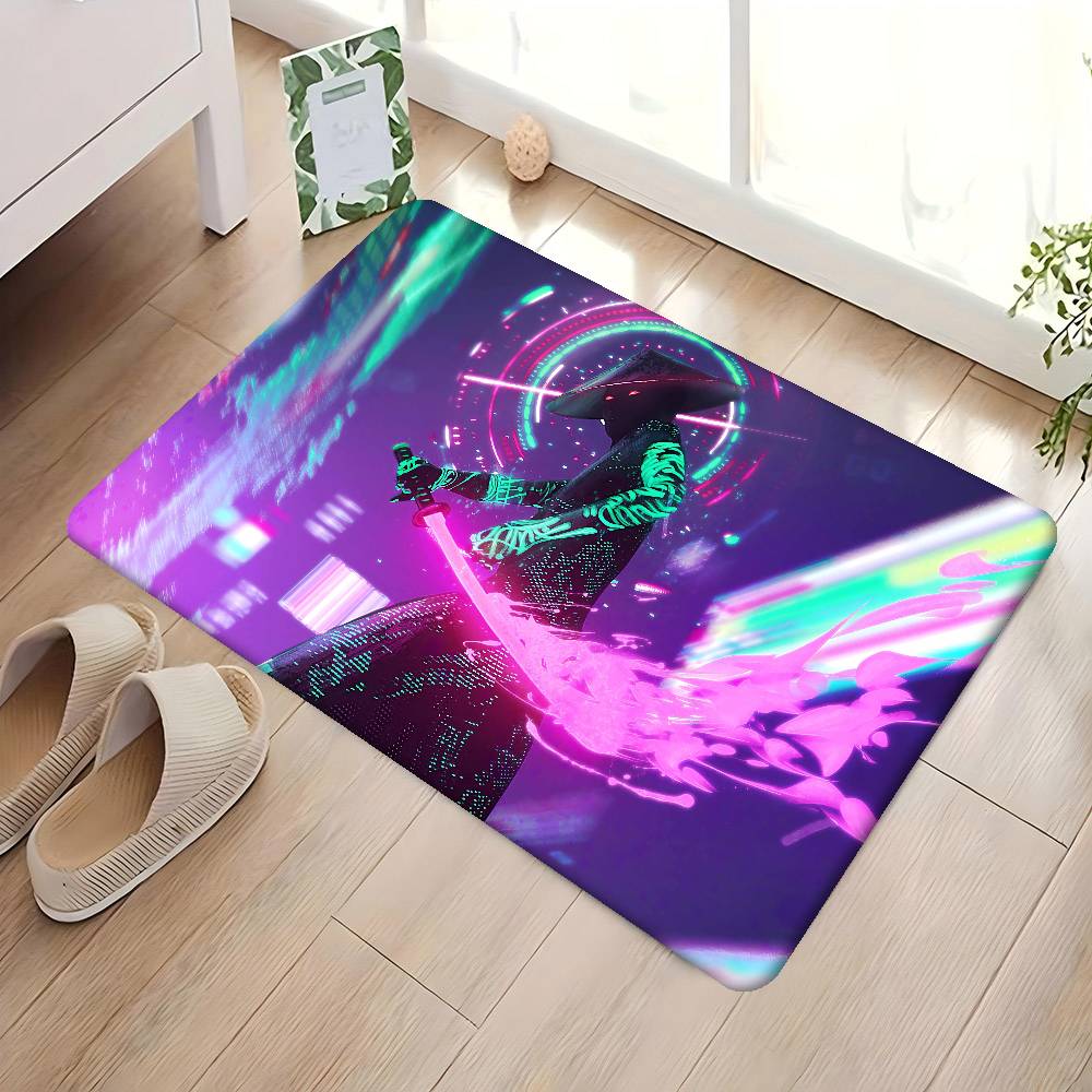 C-Cyberpunk S-SamuraiS Mata pod drzwi wejściowe Zmywalna Antypoślizgowa Mata obszarowa pod sofę krzesła do salonu Kuchnia Wycieraczka powitalna