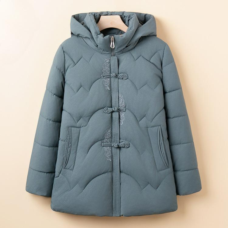 Grandma Winter Down Padded Jacket Ladies Hooded Thick Padded Jacket Jacket Fashion Warm Padded Jacket