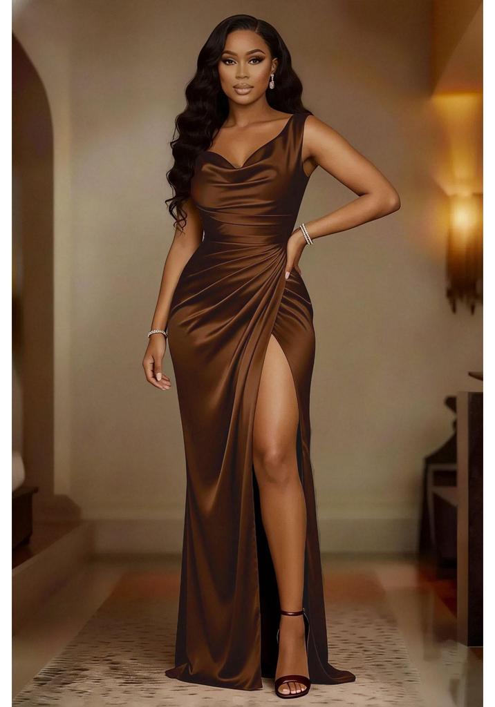 2026 Damen Sommerkleid in schmaler Passform, einfarbig - Leichter Luxus, High-End-Stil
