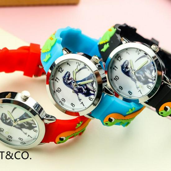 Children's 3D Dinosaur Silicone Watch - Cute Cartoon Animal Gift for Students