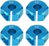 4Pcs 12mm Hex Wheel Hub Adapters – Universal for 1/10 RC Cars HSP Sakura – 6mm Height, Blue