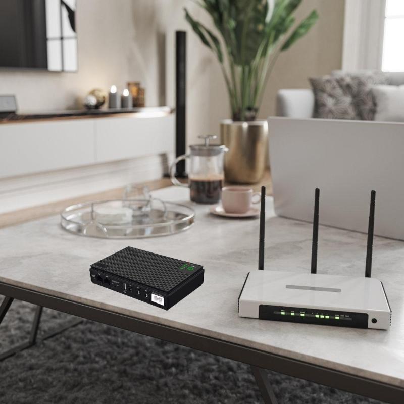 Small UPS Uninterruptible Power Source for Home Office Networking Devices Power SupplyEasy Installation  10400mah/8800mah