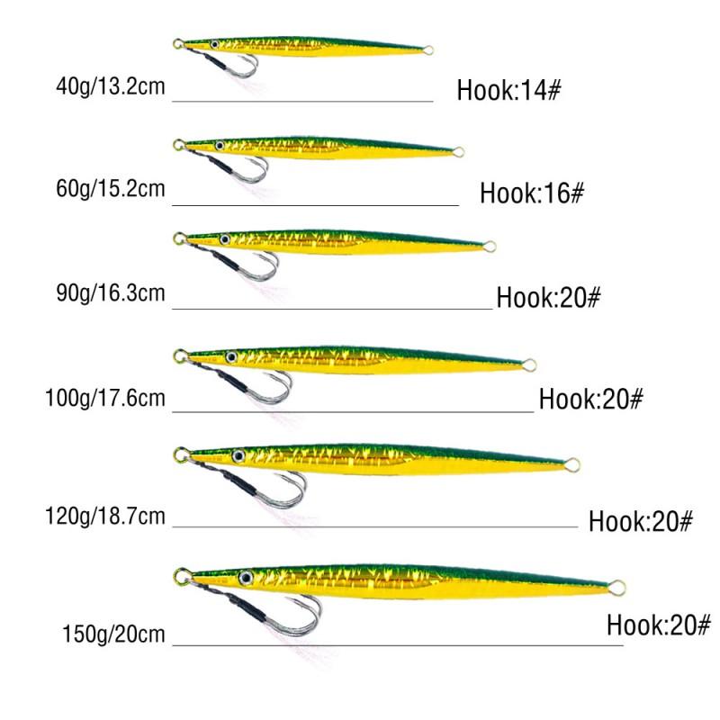 Slow Sinking Long Casting Jig Lures 4g-5g Saltwater Fishing Boat Rock Shore
