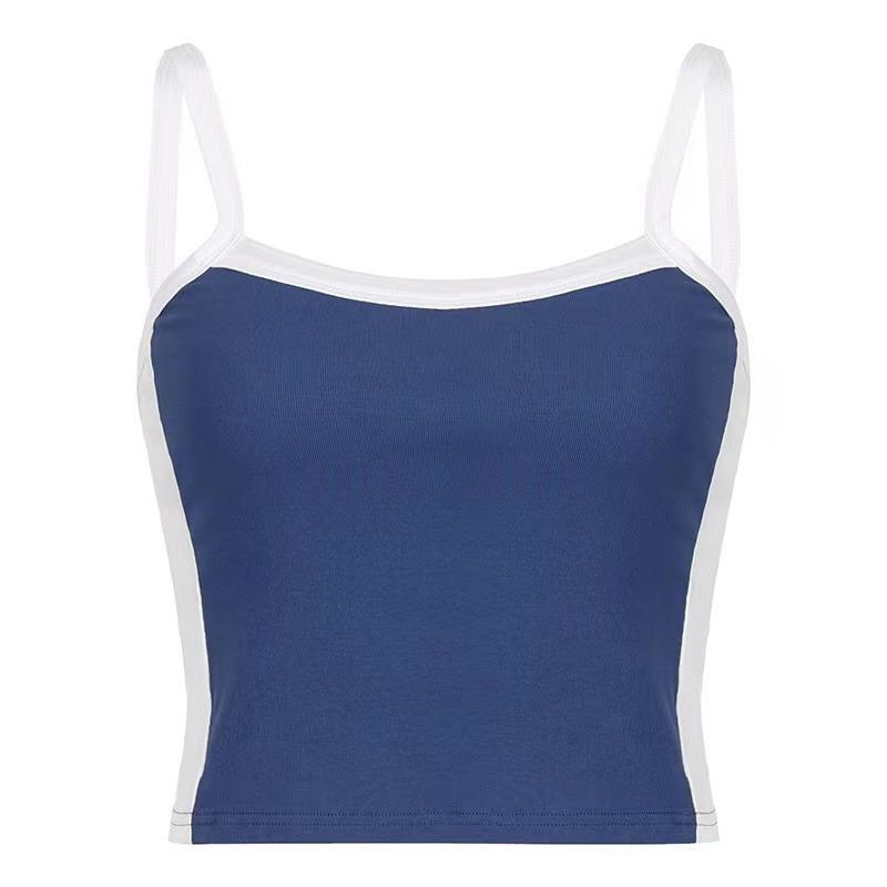 Sleeveless Knitted Crop Tops Green Sexy Basic Patchwork 2023 Summer Casual Backless Y2k Vintage Tank Top Women