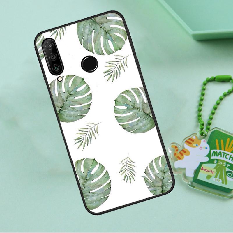 Monstera Leaves Palm Tree Flowers For Huawei Nova Y90 Y70 Y60 Y61 Y91 Y72 9 10 SE 12i 12s 11i 5T P60 Pro P20 P30 P40 Lite Case