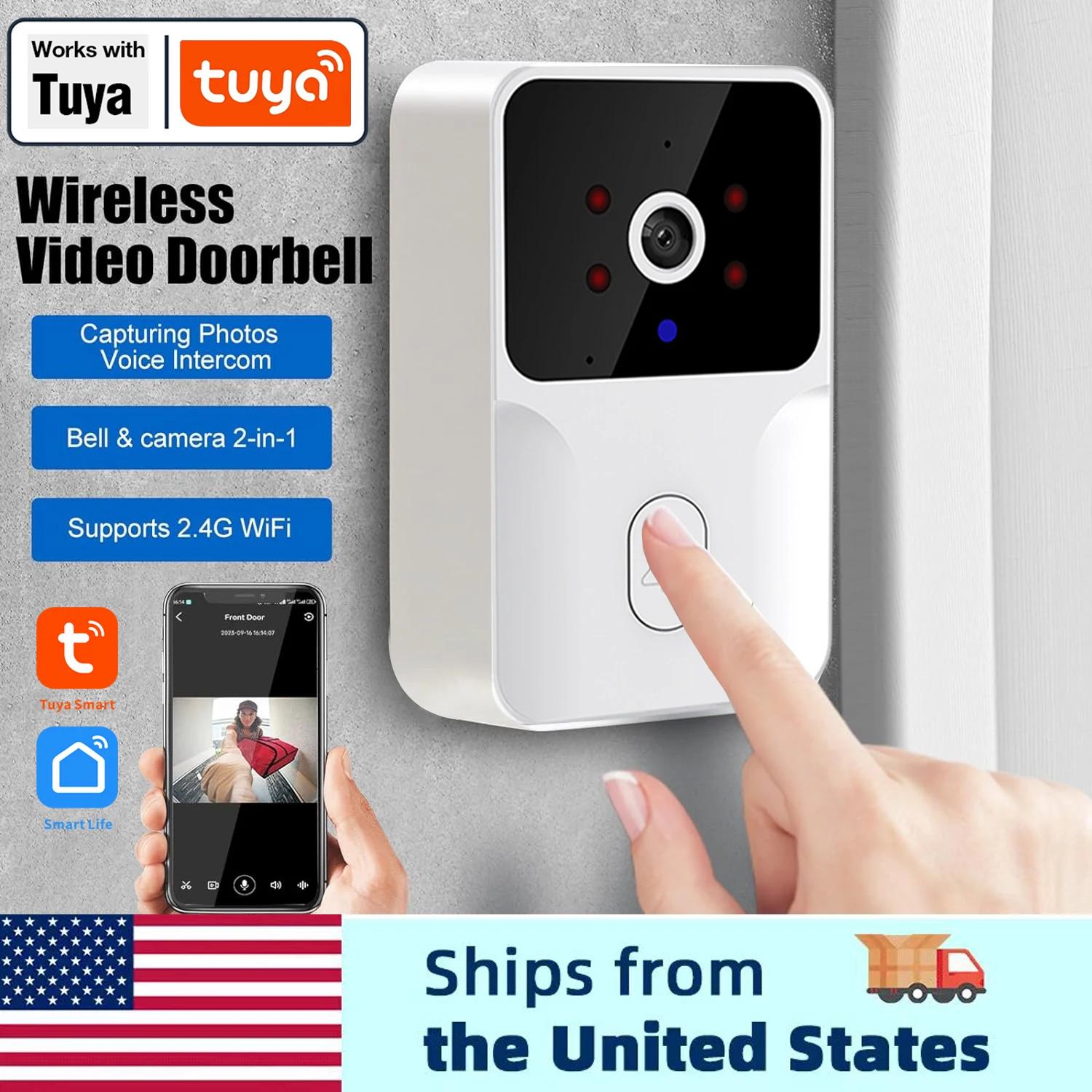

Tuya Smart Video Doorbell Camera HD Wireless doorbell for Home Security, Night Vision, Voice Change, 2-Way Audio, Waterproof білий