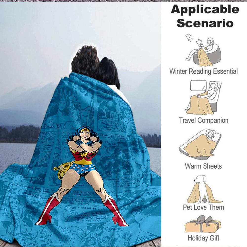 1pc Wonder Woman Flannel Throw Blanket Soft, Warm & Cozy for Couch, Bed, Office, and Travel Versatile All Season Gift, Christmas Present