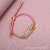 European Fashion Saint Jude Micro-set Zirconia Accessories with Copper Gilded Adjustable Cotton Rope