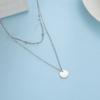 Cazador Double Layer Chain Necklace for Women Stainless Steel Round Dics Pendant Beads Chain Minimalisst Jewelry Fashion Choker