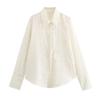   European and American Style, New Women's Fashion, Fashionable, Versatile Sheer Long-sleeve Lace Shirt