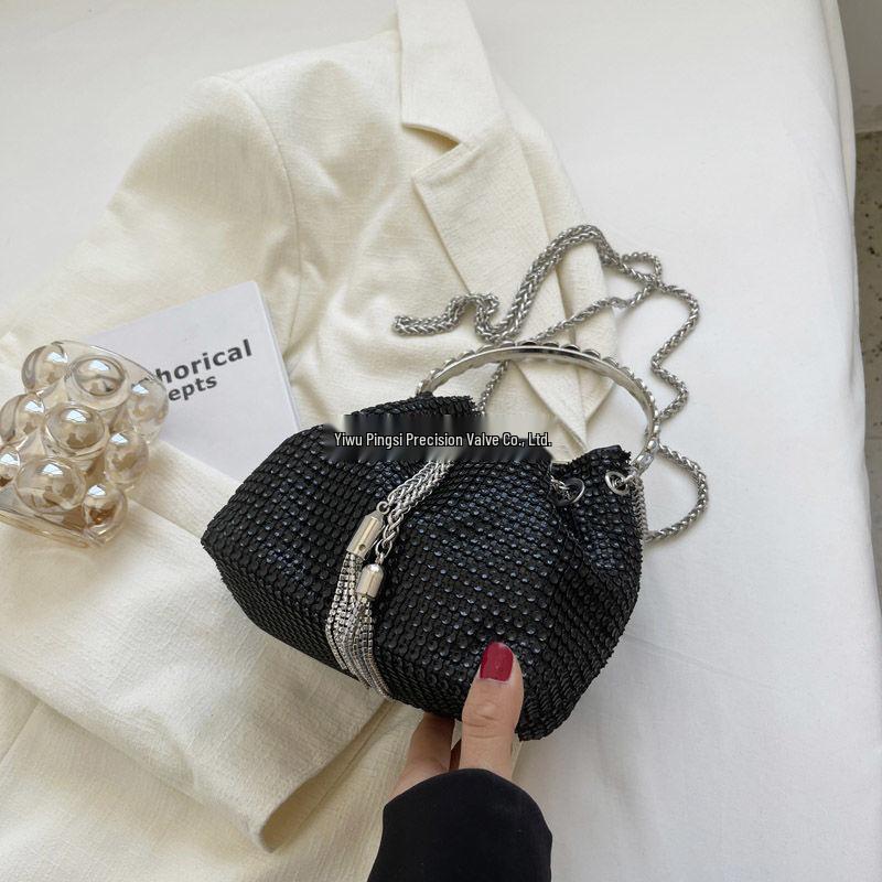 2025 Rhinestone French Shoulder Bag: Niche Design Chain Crossbody for Women’s Autumn