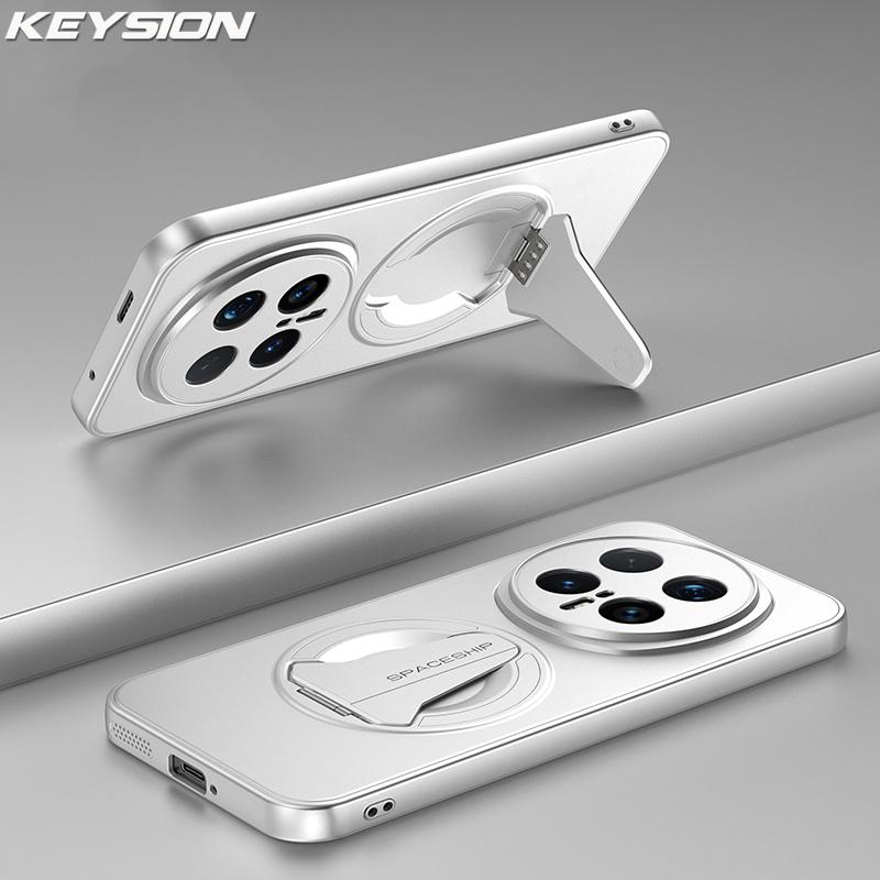 KEYSION Magnetic Phone Case for HONOR Magic 8 Pro Metal Paint Silicone+PC Upright Kickstand Shockproof Cover for Magic8 Pro 5G
