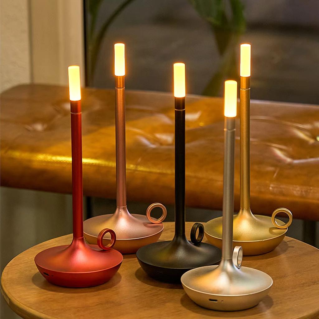LED Candlelight Camper Table Lamp Rechargeable Touch Night light For Home Descoration Dinner Creative Atmosphere Desk lamp