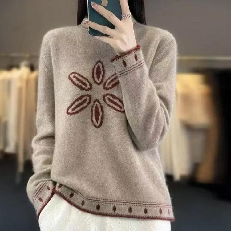 

Autumn Winter Oversize Sweater for Women Warm Thickened Knitted Pullover Stretchy Long Sleeve Tops Jumper S кофейный