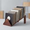 Schreibtisch-Vinyl-Album-Aufbewahrungsregal Dunkelbrauner Holz-Organizer