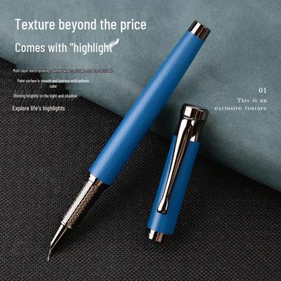 Caneta-tinteiro Yongsheng 9315 com Pena Metálica Curva para Negócios, Escritório, Arte e Caligrafia Masculina - Inclui Cartucho de Tinta Substituível