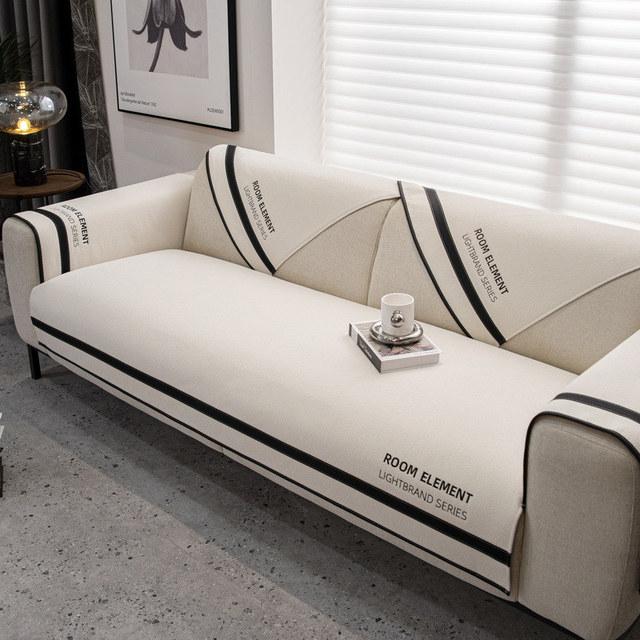 

Роскошный чехол для дивана в скандинавском стиле, 2/3/4-местный чехол из синели для дивана, подушка для дивана, L-образный нескользящий чехол для мебели, Прямая поставка 110x210cm 1pc бежевый